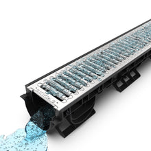 Charger l'image dans la galerie, 4" Plastic trench drain (BASE 100P), galvanized grate, A Class