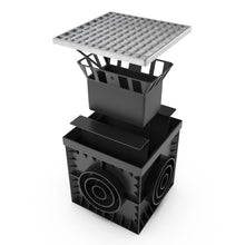 Load image into Gallery viewer, 12x12 Plastic catch basin (BASE 300-CBP), galvanized steel grate, A Class