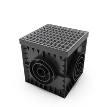 Load image into Gallery viewer, 12x12 Plastic catch basin (BASE 300-CBP), galvanized steel grate, A Class