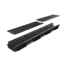 Load image into Gallery viewer, 4" Plastic trench drain (BASE 100P), cast iron grate "terrain", C class