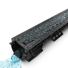 Load image into Gallery viewer, 4" Plastic trench drain (BASE 100P), cast iron grate "terrain", C class