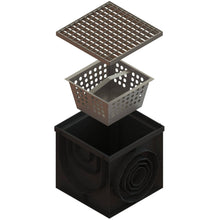 Load image into Gallery viewer, 16x16 Plastic catch basin (BASE 400-CBP), galvanized steel grate, A Class
