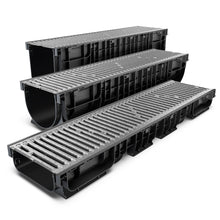 Load image into Gallery viewer, 8" Plastic trench drain (BASE 200P), galvanized steel grate, A class