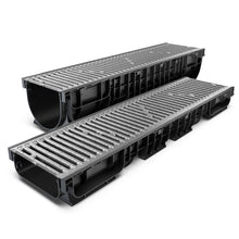 Load image into Gallery viewer, 8" Plastic trench drain (BASE 200P), galvanized steel grate, A class