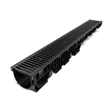 Load image into Gallery viewer, 8" Plastic trench drain (BASE 200P), ductile cast iron grate, C class