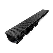 Load image into Gallery viewer, 8" Plastic trench drain (BASE 200P), ductile cast iron grate ADA/Heel Proof, C class