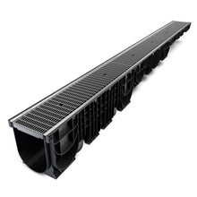 Load image into Gallery viewer, 8" Plastic trench drain (BASE 200P), Stainless steel grate "Mesh" (ADA), B class
