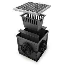 Load image into Gallery viewer, 12x12 Plastic catch basin (BASE 300-CBP), galvanized steel grate, B Class
