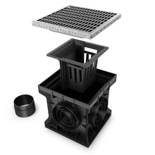 Charger l'image dans la galerie, 12x12 Plastic catch basin (BASE 300-CBP), galvanized steel grate, B Class
