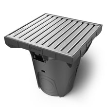 Charger l'image dans la galerie, 12x12 Plastic NEO catch basin (NEO 300-CBP), stainless steel grate (ADA/Heel Proof)
