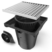 Charger l'image dans la galerie, 16x16 Plastic NEO catch basin (NEO 400-CBP),heavy-duty stainless steel grate (ADA/Heel Proof)
