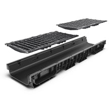 Load image into Gallery viewer, 8" Plastic trench drain (BASE 200P), ductile cast iron grate, C class