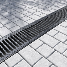 Load image into Gallery viewer, 8" Plastic trench drain (BASE 200P), ductile cast iron grate, C class