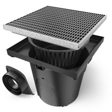 Charger l'image dans la galerie, 22x22 Plastic NEO catch basin (NEO 550-CBP), galvanized steel grate ADA
