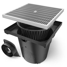 Load image into Gallery viewer, 22x22 Plastic NEO catch basin (BASE 550-CBP), gray plastic grate, A Class
