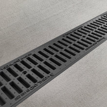 Load image into Gallery viewer, 8&quot; Plastic trench drain (BASE 200P), ductile cast iron grate, C class
