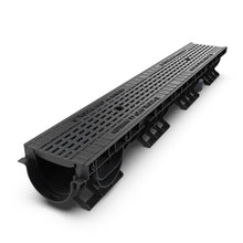 Load image into Gallery viewer, 4&quot; Plastic trench drain (BASE 100P), cast iron grate ADA, C class
