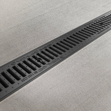 Load image into Gallery viewer, 4&quot; Plastic trench drain (BASE 100P), cast iron grate, C class
