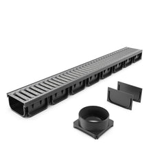 Load image into Gallery viewer, 4&quot; EASY 2 plastic trench drain, galvanized grate
