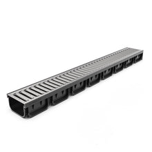 Load image into Gallery viewer, 4&quot; EASY 2 plastic trench drain, stainless grate
