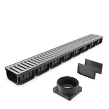 Load image into Gallery viewer, 4&quot; EASY 2 plastic trench drain, stainless grate
