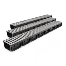 Load image into Gallery viewer, 4&quot; EASY 2 plastic trench drain, stainless grate
