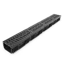 Load image into Gallery viewer, 4&quot; EASY 2 plastic radius trench drain, plastic grate (black)
