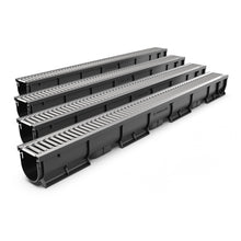 Charger l&#39;image dans la galerie, 3&quot; EASY 1 plastic trench drain, stainless grate
