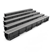 Charger l&#39;image dans la galerie, 3&quot; EASY 1 plastic trench drain, stainless grate
