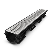 Load image into Gallery viewer, 4&quot; Plastic trench drain (BASE 100P), galvanized grate, A Class
