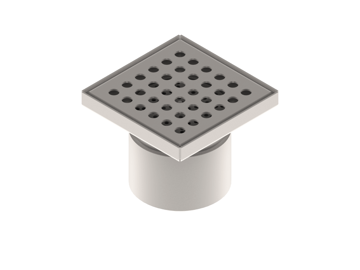 Hygienic low profile floor drains removable cup-shaped in stainless steel