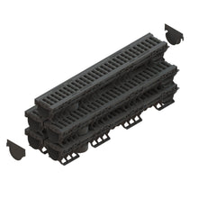 Load image into Gallery viewer, 4&quot; Plastic trench drain (BASE 100P), plastic grate, 4&quot; depth, B class
