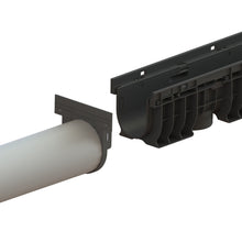 Load image into Gallery viewer, 4&quot; Plastic trench drain (BASE 100P), plastic grate, 6&quot; depth, B class
